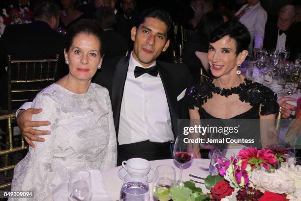 Felipe Escalante and Amy Fine Collins attend the American Theatre Wing Centennial Gala at Cipriani 42nd Street on September 18, 2017.