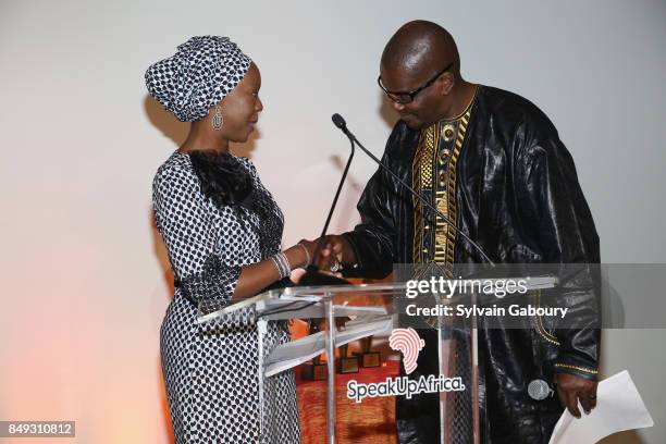 Toyin Saraki and Evans Bukuku attend Speak Up Africa 2017 Gala Celebrating African Leadership on September 18, 2017 in New York City.