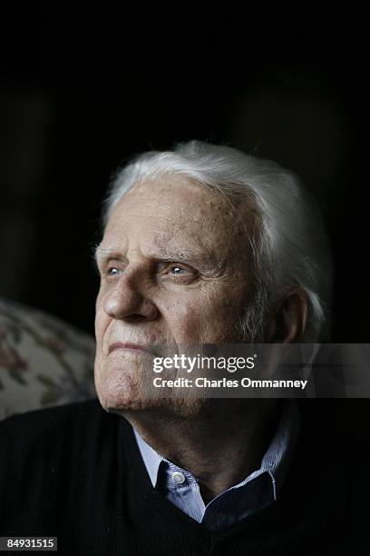 Evangelist Billy Graham at his home in the mountains of Montreat, July 25, 2006 near Asheville, North Carolina. Billy and Ruth Graham see out their...