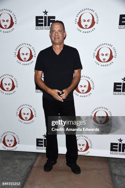 Actor Tom Hanks arrives at the 27th Annual Simply Shakespeare benefit at the Freud Playhouse, UCLA on September 18, 2017 in Westwood, California.