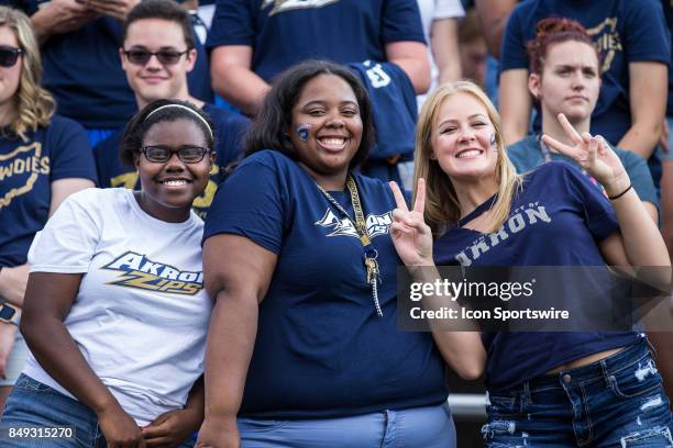 Akron Zips fans in the stands during the first quarter of the college football game between the Iowa State Cyclones and Akron Zips on September 16 at...