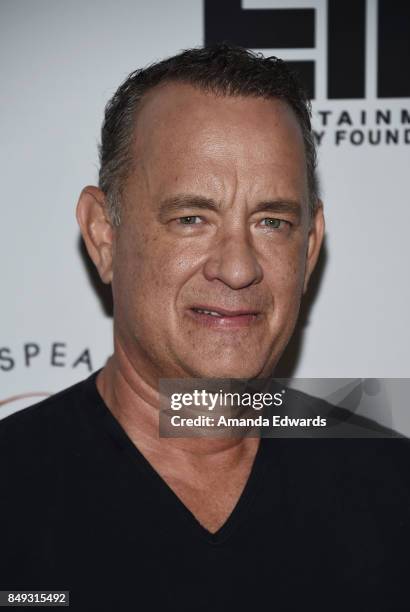 Actor Tom Hanks arrives at the 27th Annual Simply Shakespeare benefit at the Freud Playhouse, UCLA on September 18, 2017 in Westwood, California.