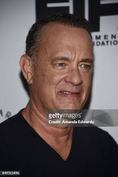 Actor Tom Hanks arrives at the 27th Annual Simply Shakespeare benefit at the Freud Playhouse, UCLA on September 18, 2017 in Westwood, California.