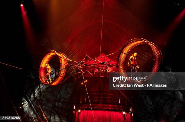 Cirque de Soleil unveil their new show Kooza at a dress reheasal at the Royal Albert Hall in London.