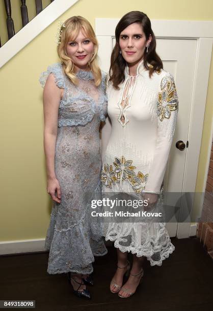 Actress Kirsten Dunst and writer/director Laura Mulleavy attend the after party for the Los Angeles premiere of 'Woodshock' on September 18, 2017 in...