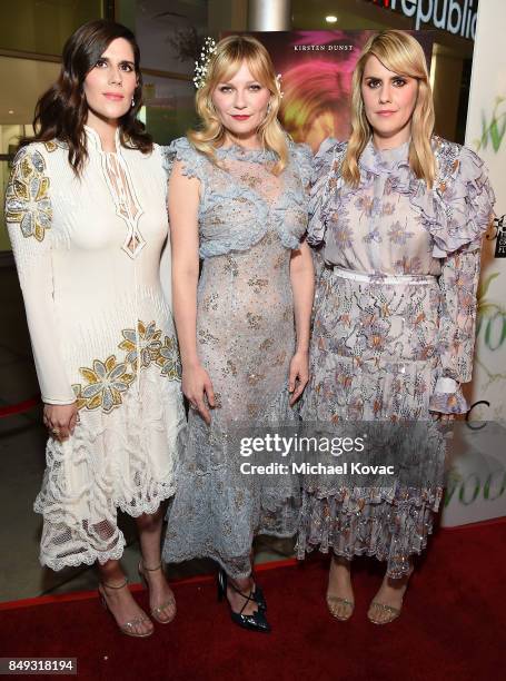 Writer/Director Laura Mulleavy, Actress Kirsten Dunst and Writer/Director Kate Mulleavy attend Los Angeles 'Woodshock' premiere at ArcLight Cinemas...