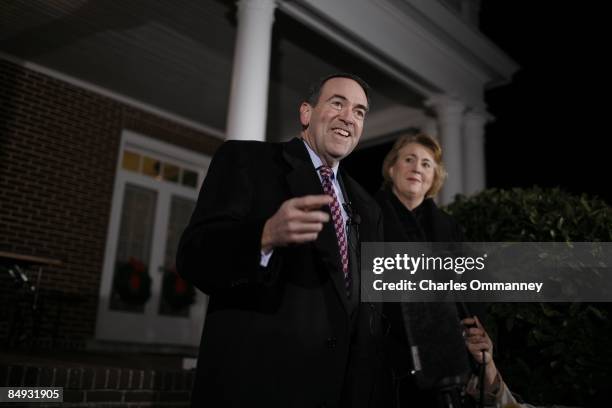 Republican U.S. Presidential hopeful Gov. Mike Huckabee and his wife, Janet Huckabee attend a fundraiser hosted by supporters including former U.S....