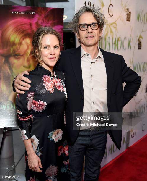 Musicians Britta Phillips and Dean Wareham attend Los Angeles premiere of 'Woodshock' at ArcLight Cinemas on September 18, 2017 in Hollywood,...