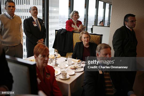 Republican U.S. Presidential hopeful Gov. Mike Huckabee and his wife, Janet Huckabee attend a early morning fundraiser hosted by supporters on...