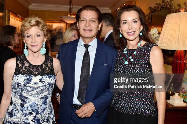 Jackie Weld Drake, Edgar Batista and Fe Fendi attend Jackie Weld Drake hosts Casita Maria's Fiesta 2017 Cocktail Party at Private Residence on...