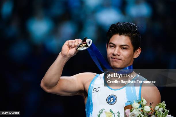 Jorge Vega Lopez of Guatemala during the FIG World Cup Challenge "Internationaux de France" at AccorHotels Arena on September 17, 2017 in Paris,...