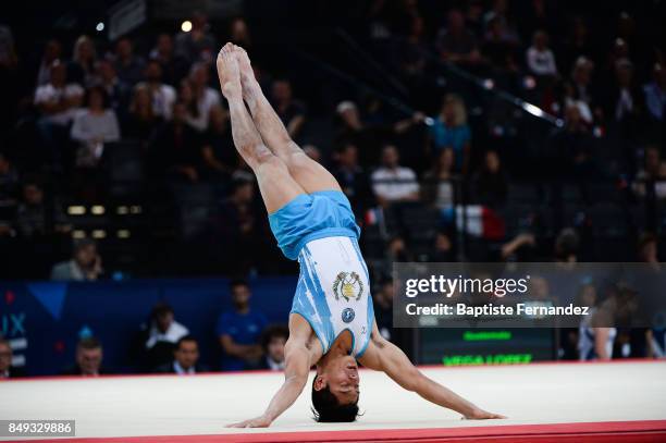 Jorge Vega Lopez of Guatemala during the FIG World Cup Challenge "Internationaux de France" at AccorHotels Arena on September 17, 2017 in Paris,...