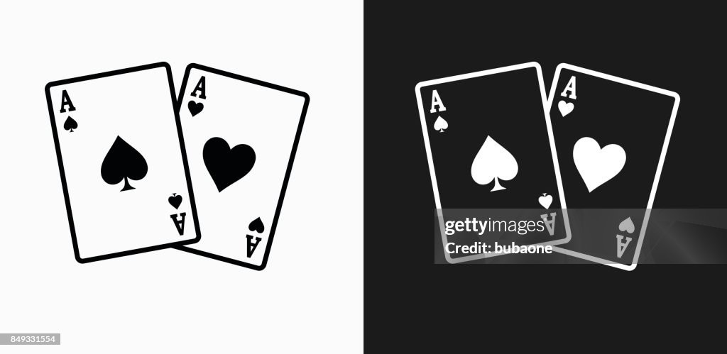 Ace of Spades und Herz-Symbol auf schwarz-weiß-Vektor-Hintergründe