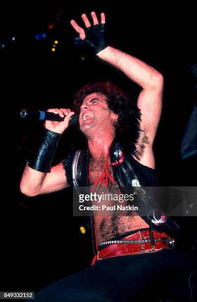 Marc Storace of Krokus performing at the Rosemont Horizon in Rosemont, Illinois, October 5, 1984.