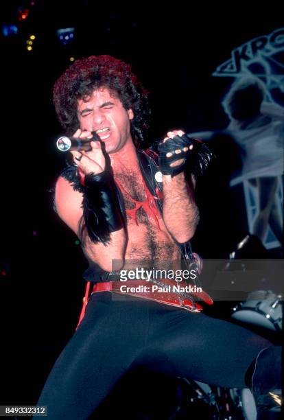 Marc Storace of Krokus performing at the Rosemont Horizon in Rosemont, Illinois, October 5, 1984.