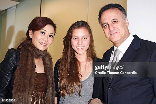 Correspondent Ellen Chu, daughter Josephine Becker and husband Arthur Becker attend Vera Wang Fall 2009 during Mercedes-Benz Fashion Week at 158...