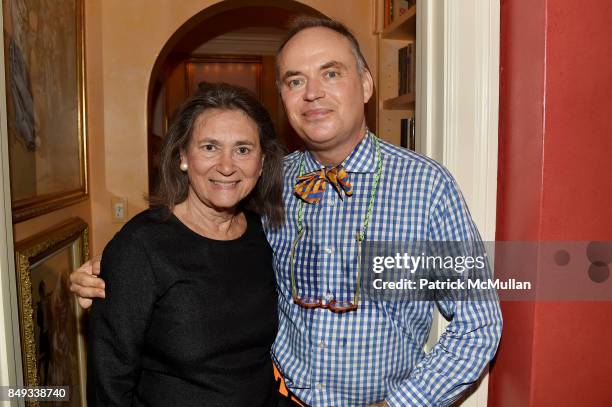 Sharon Hoge and Christopher Mason attend Jackie Weld Drake hosts Casita Maria's Fiesta 2017 Cocktail Party at Private Residence on September 18, 2017...