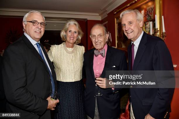 Guest, Elizabeth Peabody, Frederick Eberstadt and Howard Leach attend Jackie Weld Drake hosts Casita Maria's Fiesta 2017 Cocktail Party at Private...