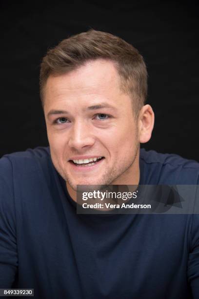 Taron Egerton at the "Kingsman: The Golden Circle" Press Conference at the Ham Yard Hotel on September 18, 2017 in London, England.