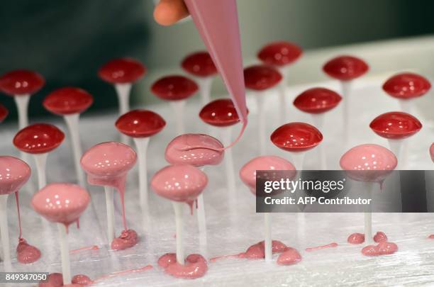 Ruby chocolate, a new pink chocolate obtained without adding berries, flavors or colorants, is presented to the media at the Barry Callebaut Belgium...