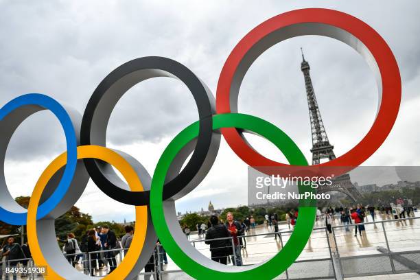After wining the 2024 olympic organisation, Paris put the Olympics Rings at the place of Honor in front of the Eiffel tower at the Trocadero' s...
