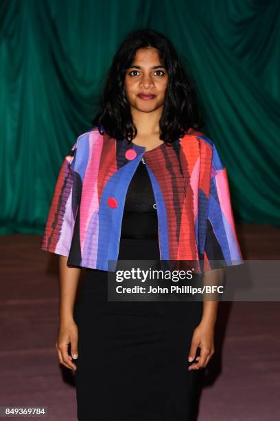 Amara Karan attends the Emilio de la Morena show during London Fashion Week September 2017 on September 19, 2017 in London, England.