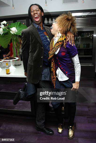 Alexander and model Stacey McKenzie attend the BRAND NEW YOU! Fashion Week Retreat At Robert Verdi's Luxe Lab at Luxe Laboratory on February 19, 2009...