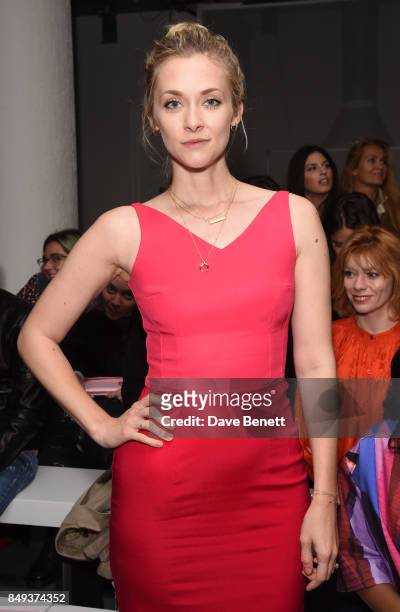 Portia Freeman attends the Emilio De La Morena SS18 Catwalk Show at BFC Show Space on September 19, 2017 in London, England.