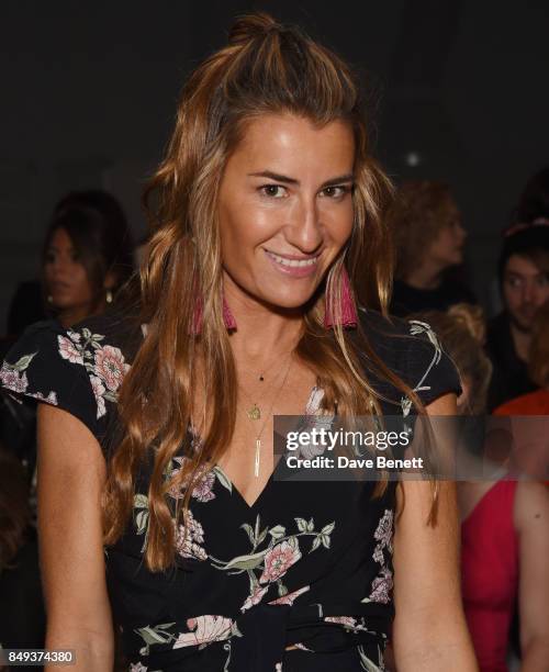 Silvia Bartabac attends the Emilio De La Morena SS18 Catwalk Show at BFC Show Space on September 19, 2017 in London, England.