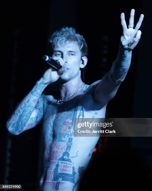 Machine Gun Kelly performs at a Private Show at The Peppermint Club on September 18, 2017 in Los Angeles, California.