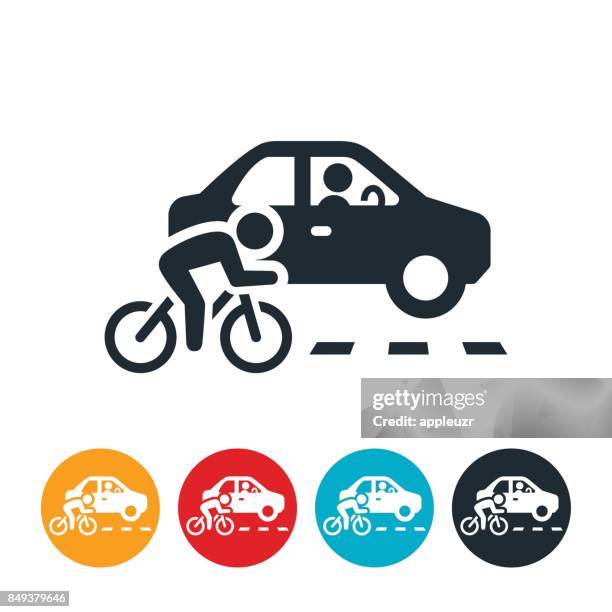 sharing the road icon - bicycle lane stock illustrations