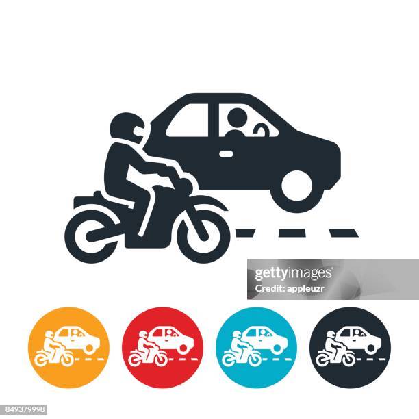 sharing the road icon - motorcycle stock illustrations