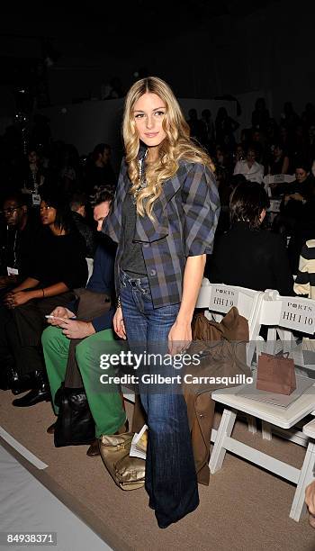 Olivia Palermo attends Ports 1961 Fall 2009 during Mercedes-Benz Fashion Week at The Promenade in Bryant Park on February 19, 2009 in New York City.