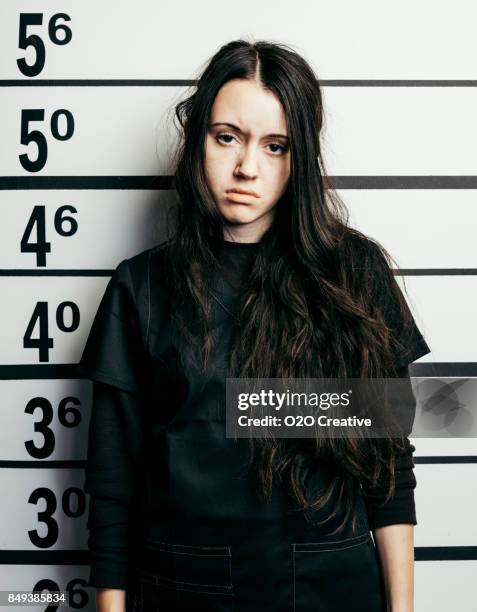 police line-up mugshot - woman prison stock pictures, royalty-free photos & images