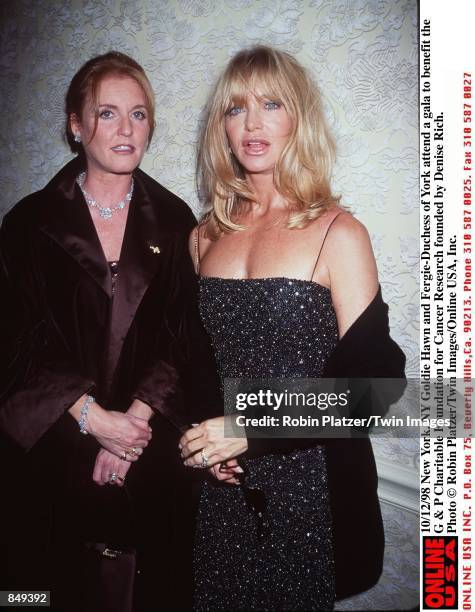 New York, NY Goldie Hawn and Fergie attend a gala to benefit the G & P charitable foundation for Cancer Research founded by songwriter Denise Rich....