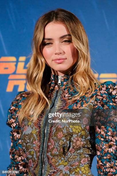 Actress Ana de Arma poses during the photocall of the film 'Blade Runner 2049' in Madrid on September 19, 2017.