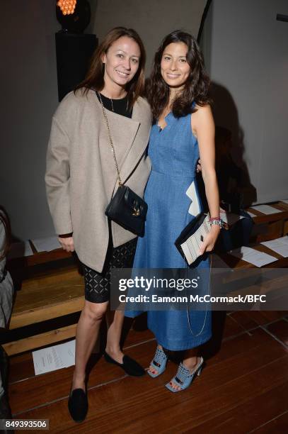 Caroline Rush and Jasmine Hemsley attend the Natasha Zinko show during London Fashion Week September 2017 on September 19, 2017 in London, England.