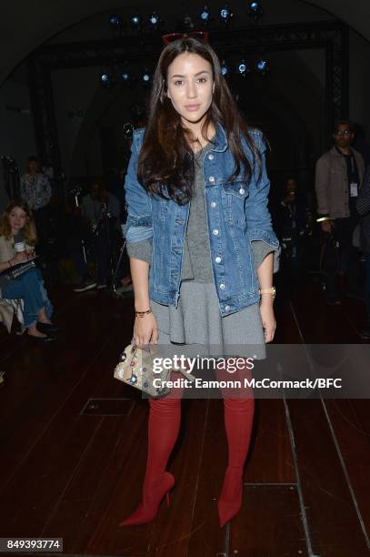 Tamara Kalinic attends the Natasha Zinko show during London Fashion Week September 2017 on September 19, 2017 in London, England.