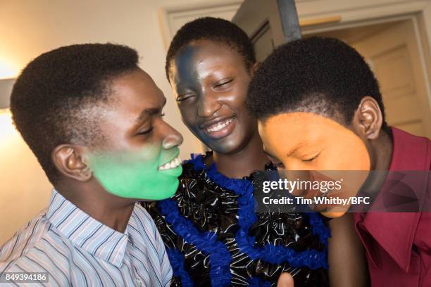 Models backstage ahead of the minki presentation during London Fashion Week September 2017 on September 19, 2017 in London, England.