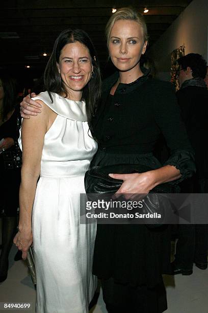 Katherine Ross and actress Charlize Theron attend the Dior and Vanity Fair launch of BRANDAID Foundation held at Environment on February 19, 2009 in...
