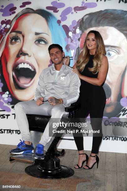 Charlotte Crosby and Stephen Bear at the 'Just Tattoo Of Us: Can You Deal With The Reveal' pop-up tattoo parlour on September 19, 2017 in London,...