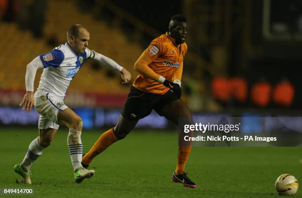 Wolverhampton Wanderers' Bakary Sako holds off challenge from Blackburn Rovers' Danny Murphy during the npower Football League Championship match at...