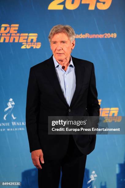 Harrison Ford poses for the 'Blade Runner 2049' photocall at Villa Magna hotel on September 19, 2017 in Madrid, Spain.