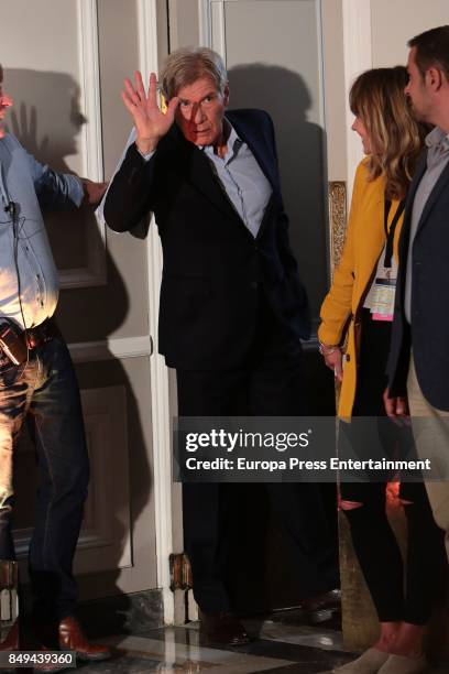 Harrison Ford poses for the 'Blade Runner 2049' photocall at Villa Magna hotel on September 19, 2017 in Madrid, Spain.