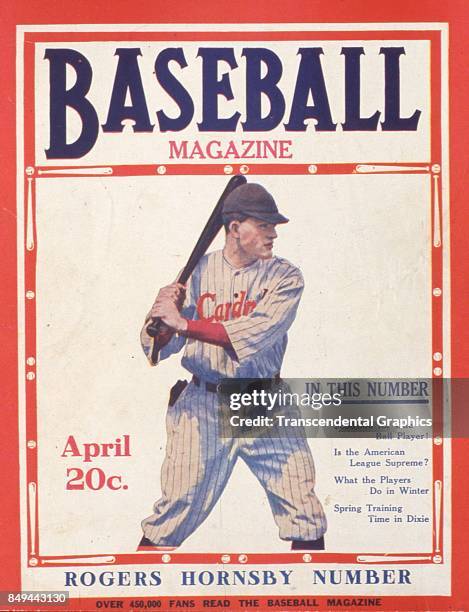 Baseball Magazine features a portrait of baseball player Rogers Hornsby