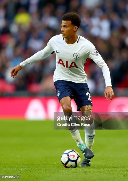 Dele Alli of Tottenham Hotspur during the Premier League match between Tottenham Hotspur and Swansea City at Wembley Stadium on September 16, 2017 in...