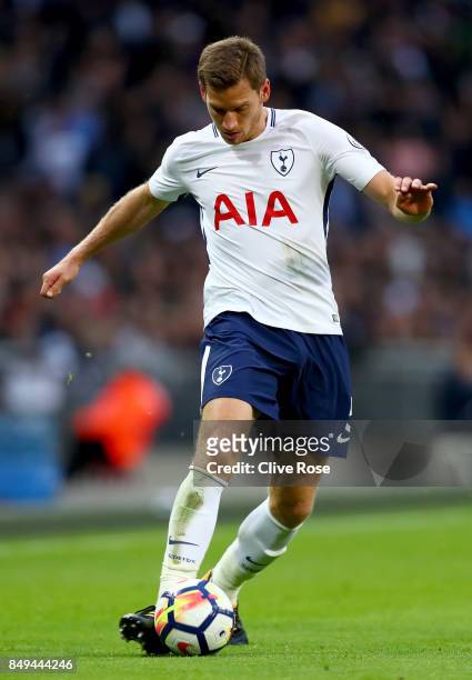 Jan Vertonghen of Tottenham Hotspur during the Premier League match between Tottenham Hotspur and Swansea City at Wembley Stadium on September 16,...