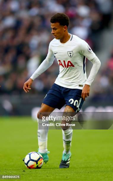Dele Alli of Tottenham Hotspur during the Premier League match between Tottenham Hotspur and Swansea City at Wembley Stadium on September 16, 2017 in...