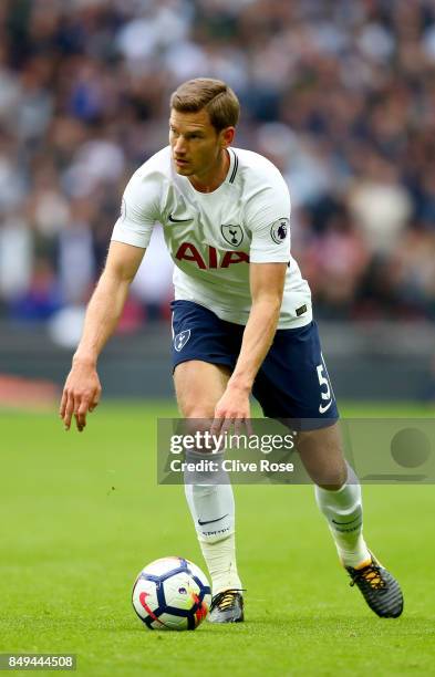 Jan Vertonghen of Tottenham Hotspur during the Premier League match between Tottenham Hotspur and Swansea City at Wembley Stadium on September 16,...