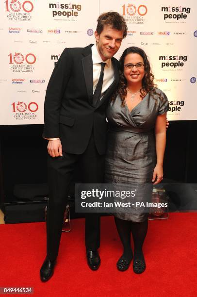 David Raedeker and Sally El Hosaini arriving for the 2013 London Critics' Circle Film Awards at the May Fair Hotel, Stratton Street, London.